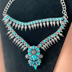 Macy’s Aqua blue silver color necklace
